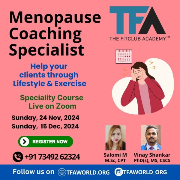 Menopause Coaching Specialist- November and December 2024